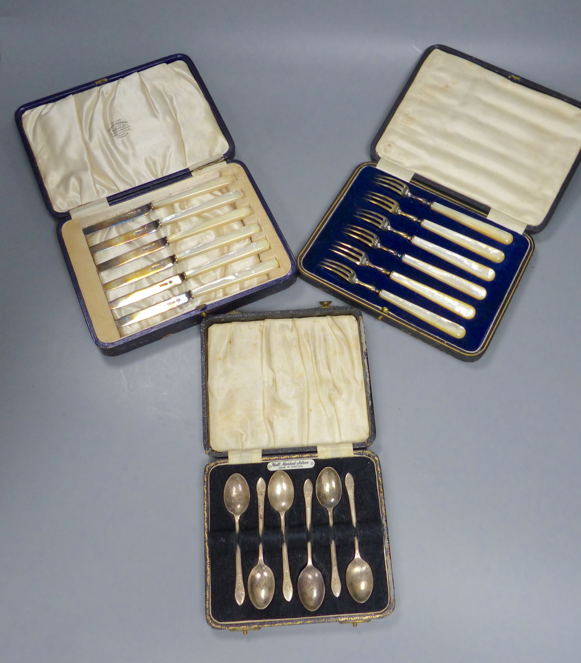 3 x cased silver sets.